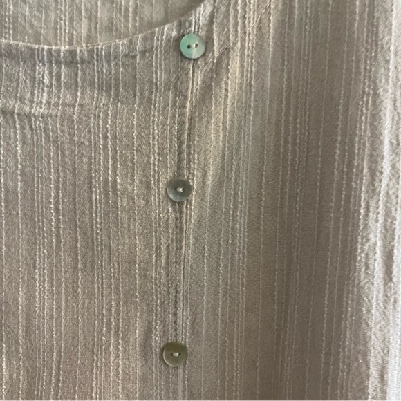 New Collection Linen Blend Tunic/Top One Size Fits Most in Oatmeal/Cream - Picture 4 of 9